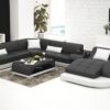 Annika U-soffa XL - Svart med vita detaljer - M&M Collection