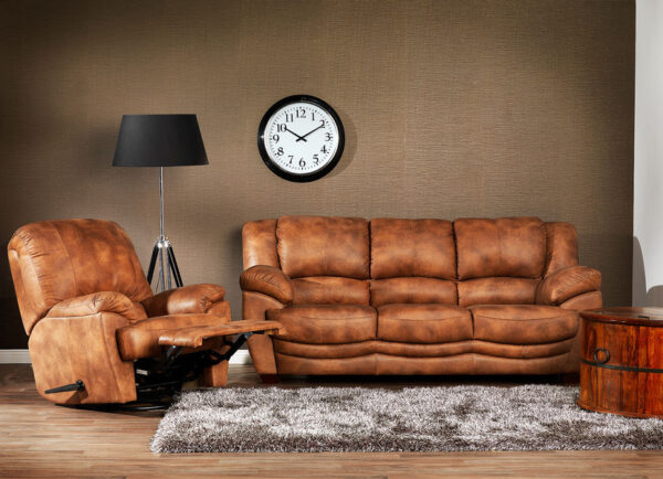 Sheraton reclinerfåtölj och 3-sits soffa i äkta skinn, läder - Folkets Möbler