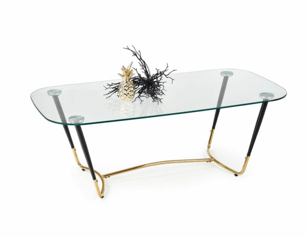 Paris soffbord - Glas soffbord med guld detaljer