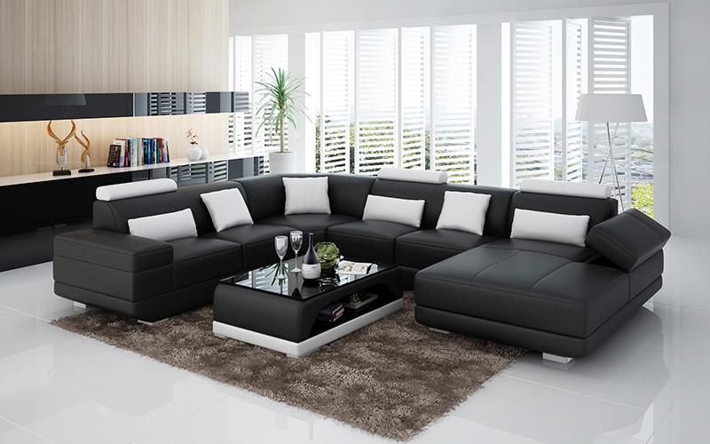 Adria design soffa i äkta läder