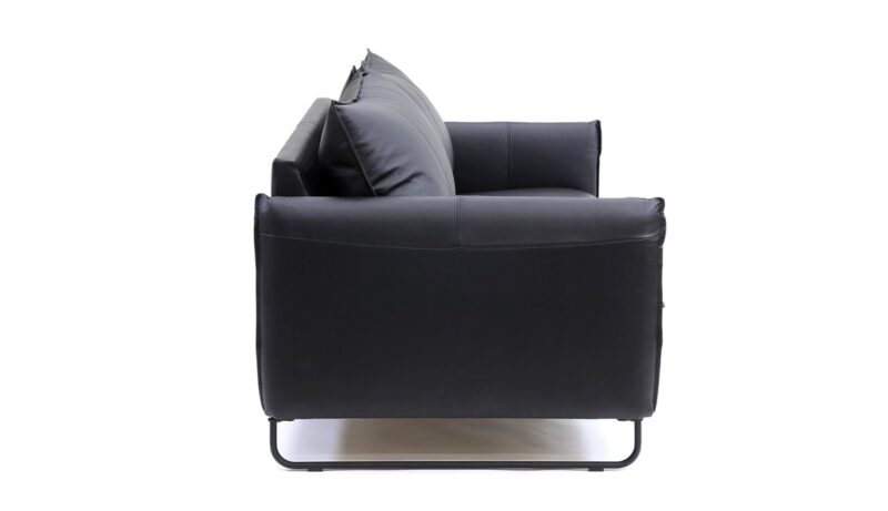 Chic soffa i svart läder från sida - Pohjanmaan