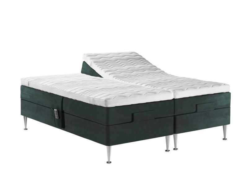 Safir ställbar säng i grön sammet - Kinnabädden - Folkets Möbler
