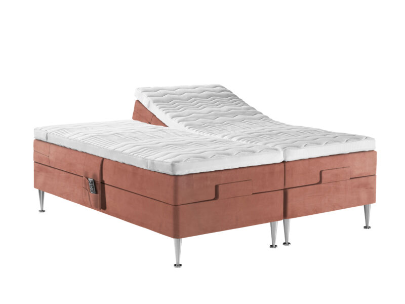 Safir ställbar säng i rosa sammet - Kinnabädden - Folkets Möbler