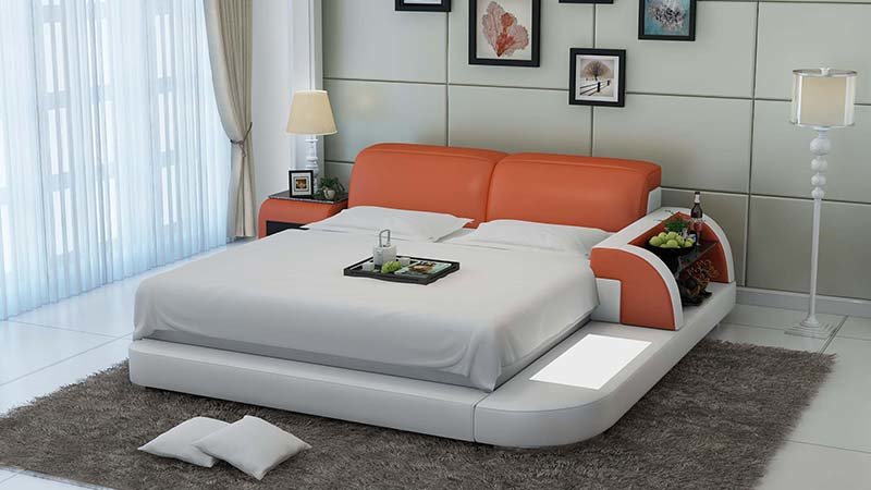 Märtha säng - Orange med vit stomme - M&M collection