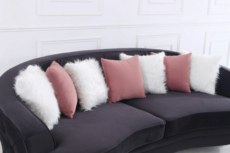 Leona design soffa - Mörkgrå sammet - Detaljer