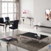 Selma serie - Rostfri silverben med svart glas