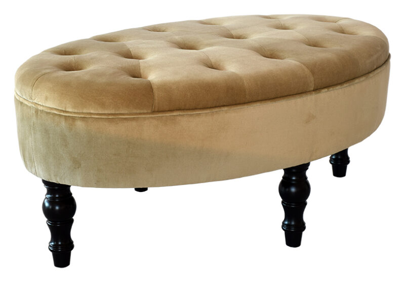 Amy fotpall - Beige sammet