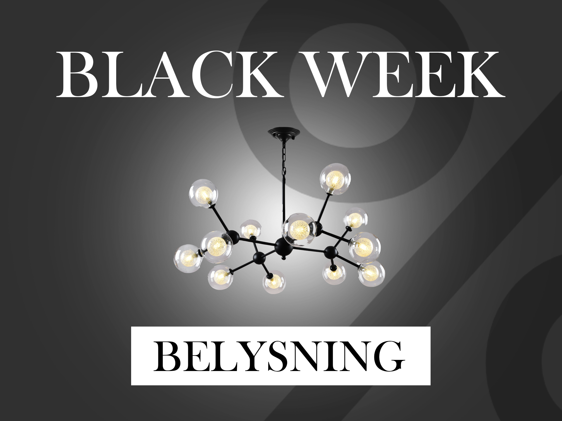 Black Friday rea på taklampor, belysning, golvlampor, bordslampor