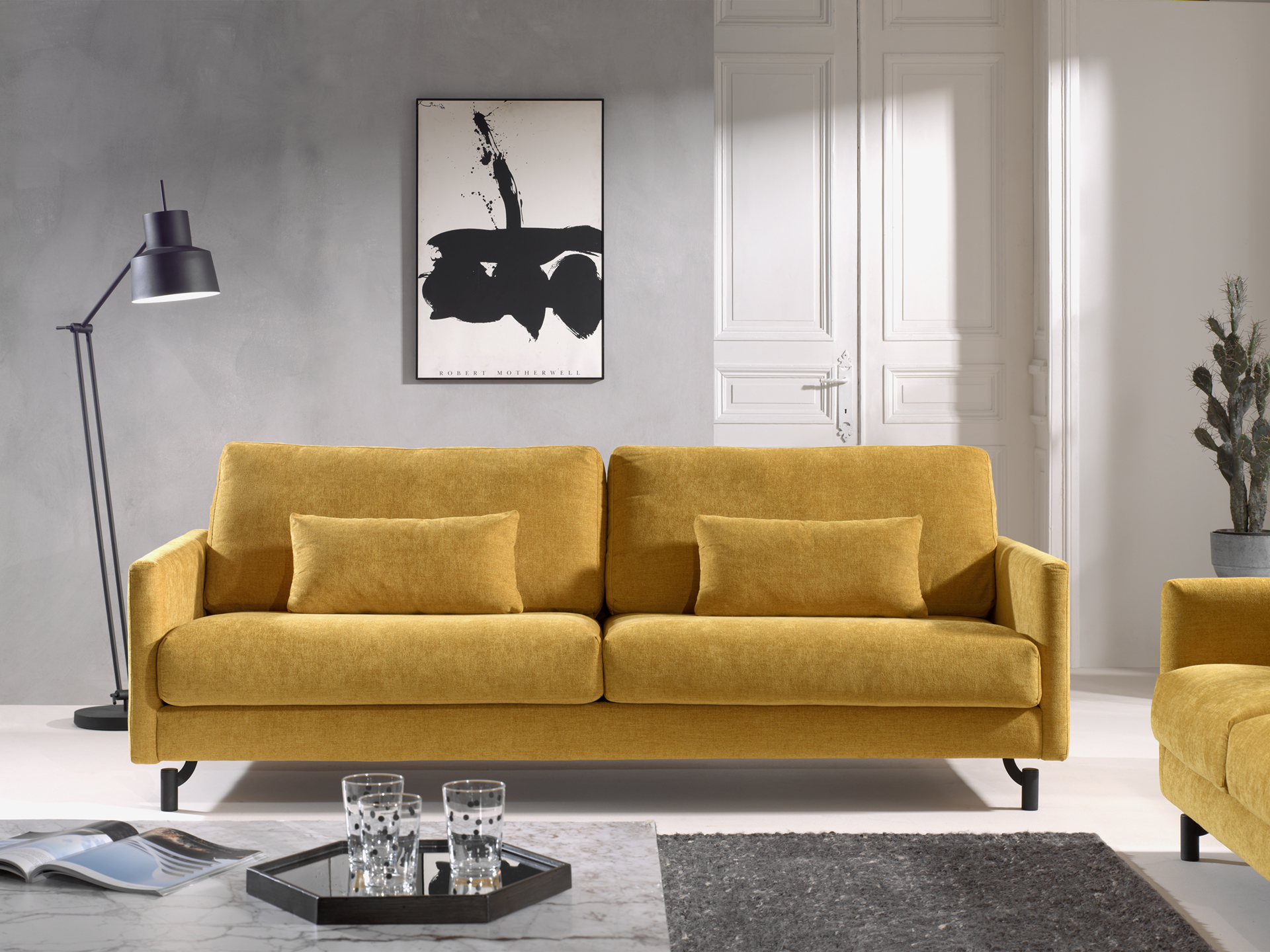 Assari soffa - 3-sits soffa, City 46 Moutarde - Folkets Möbler
