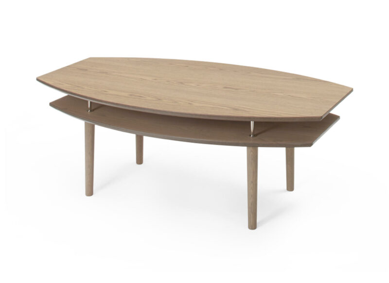 Chef soffbord - 140x75 cm, Höjd 50 cm - Gråfärgat ek - Folkets Möbler