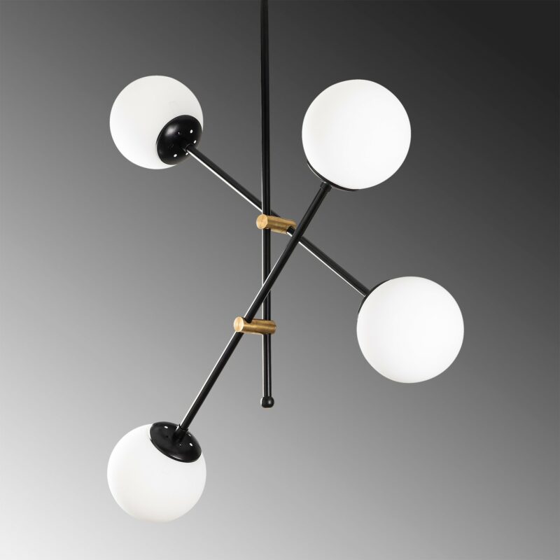 Chelles design taklampa - Vertikal asymmetri, svart metall - Takbelysning