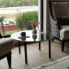 Cleo soffbord - Klart glas med svart underrede - Design