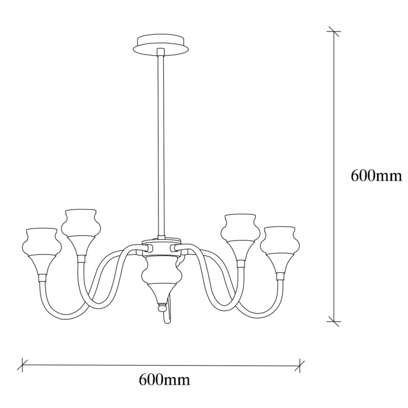 Creil design taklampa - Svart metall, klassisk takbelysning - Mått