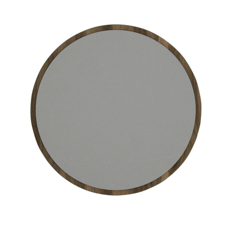 Laverne väggspegel - Rund spegel med träbakgrund