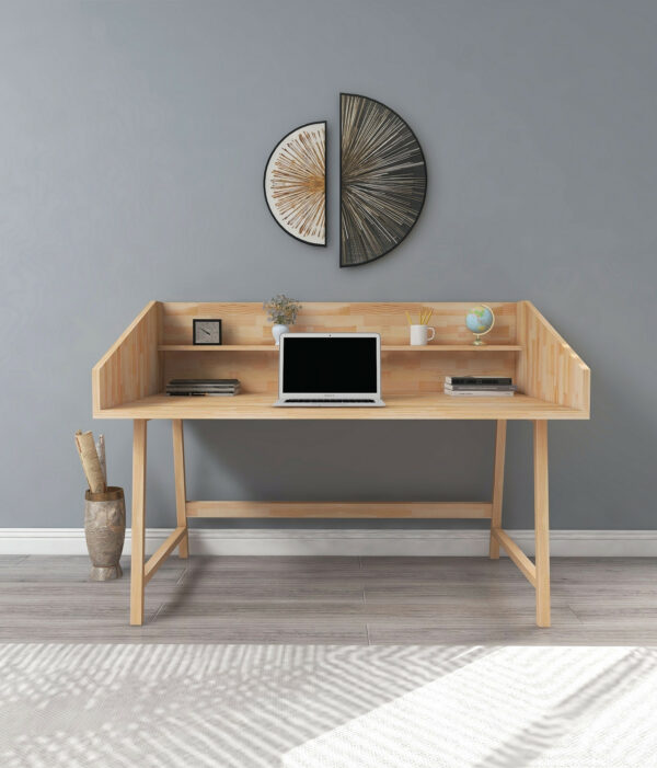 Idun arbetsbord i naturfärgat furuträ, Skrivbord - Folkets Möbler
