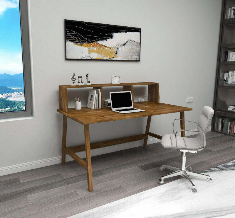Lily arbetsbord i valnötsfärgat furuträ, Skrivbord - Folkets Möbler