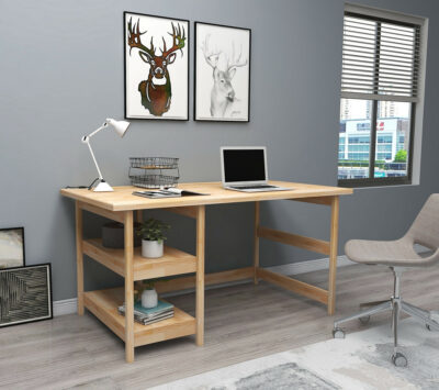 Liv arbetsbord i naturfärgat furuträ, Skrivbord - Folkets Möbler