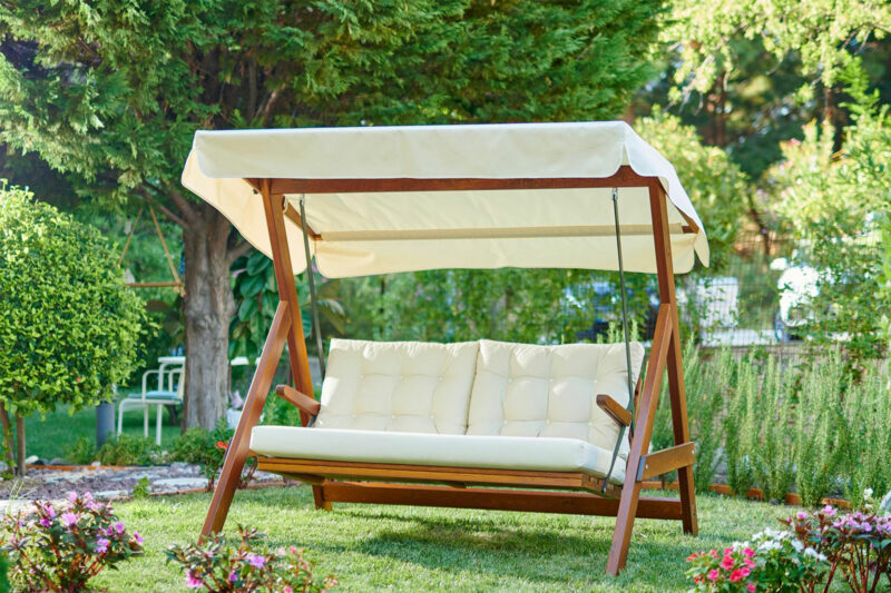 Fager hammock - Trädgårdssoffa med soltak i äkta furuträ, Folkets Möbler