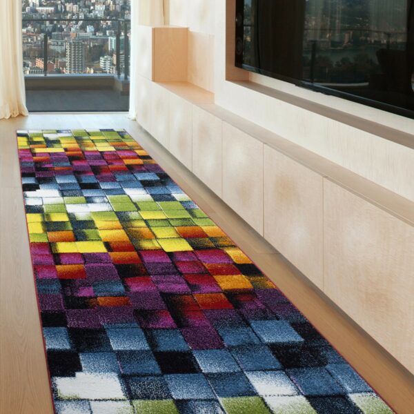 Plates matta - Hallmatta i många färger, multicolor - 100x600 cm, Folkets Möbler