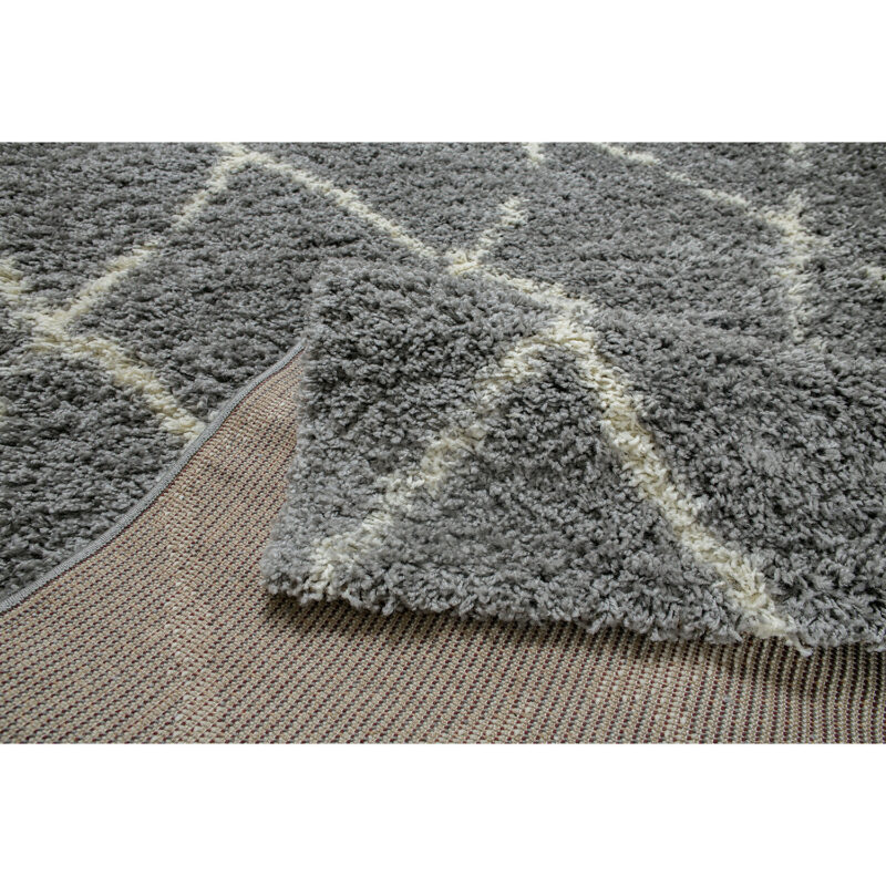 Seattle matta - Ryamatta i grå och krämvit design, detalj