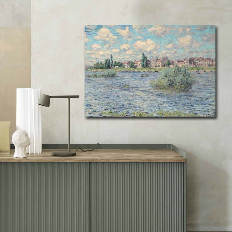 Claude Monet canvasmålning - Banks of the Seine at Lavacourt, Väggtavla