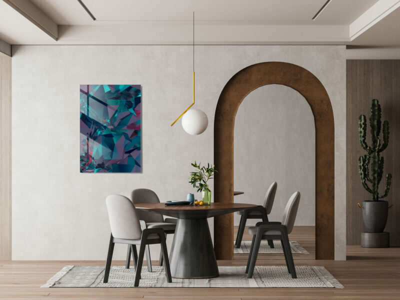 Glastavla Purple Abstract - Tavla med mönster, abstrakt konst - Hemmiljö
