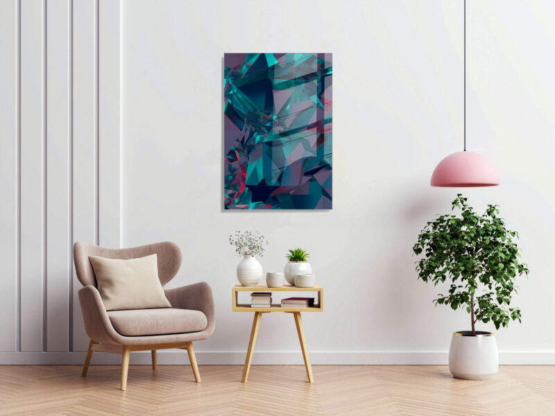 Glastavla Purple Abstract - Tavla med mönster, abstrakt konst - Miljö