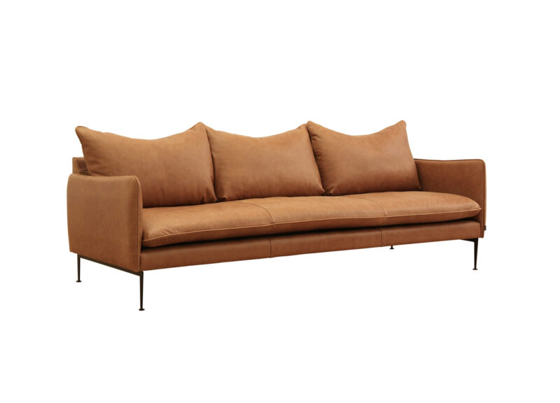 Vision 3-sits soffa i skinn med hel stomme - Skinn: Vintage Cognac